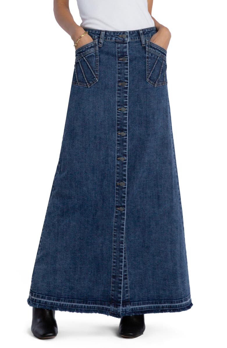 

Королевская джинсовая макси-юбка WASH LAB DENIM