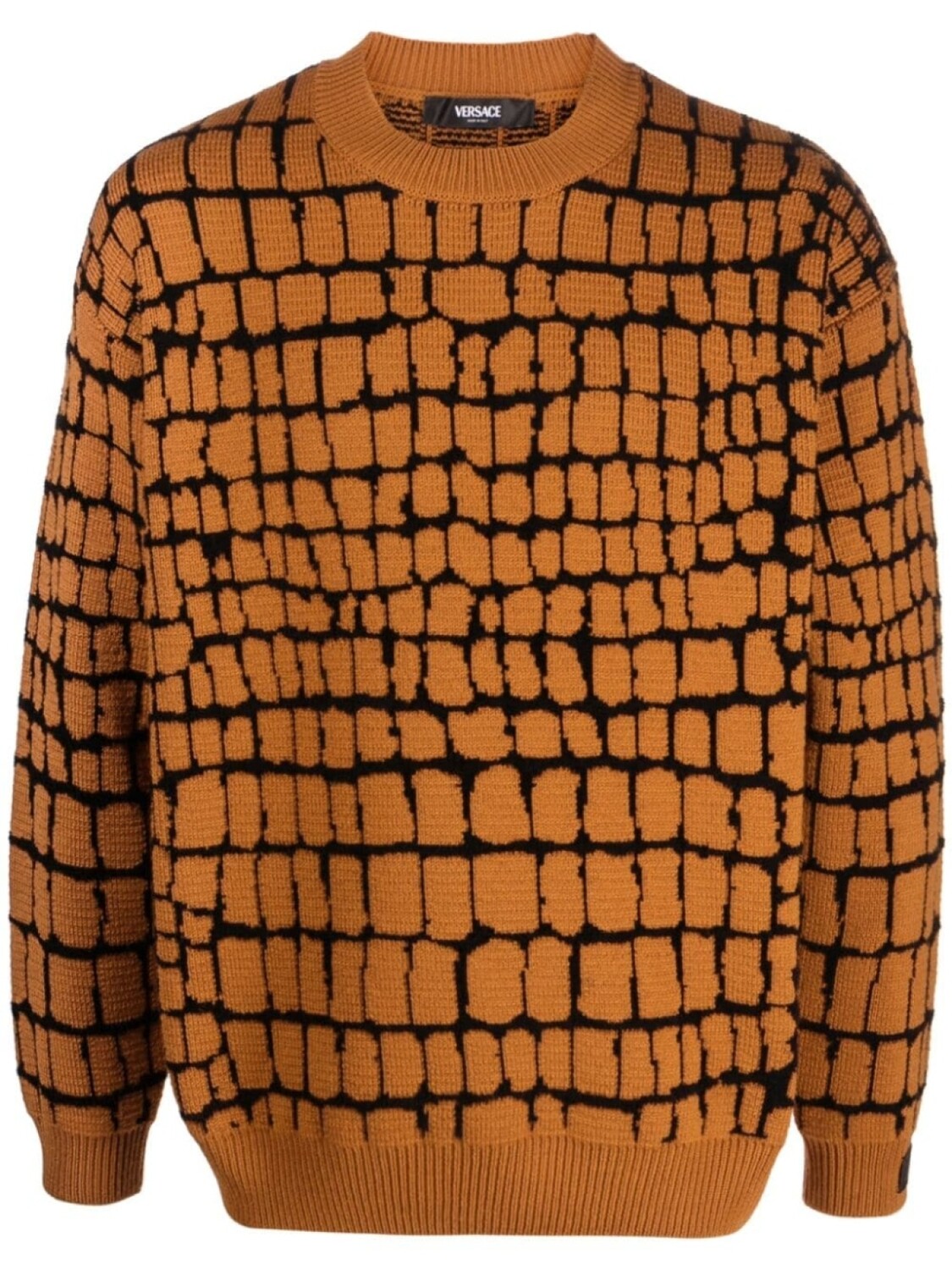 

Versace фактурный джемпер, коричневый