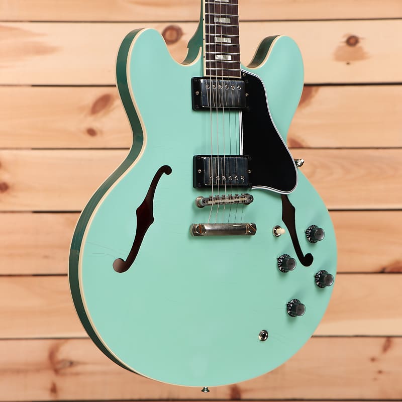 Электрогитара Gibson PSL 1964 ES-335 Ultra Light Aged - Kerry Green Two Tone - 130636 - PLEK'd