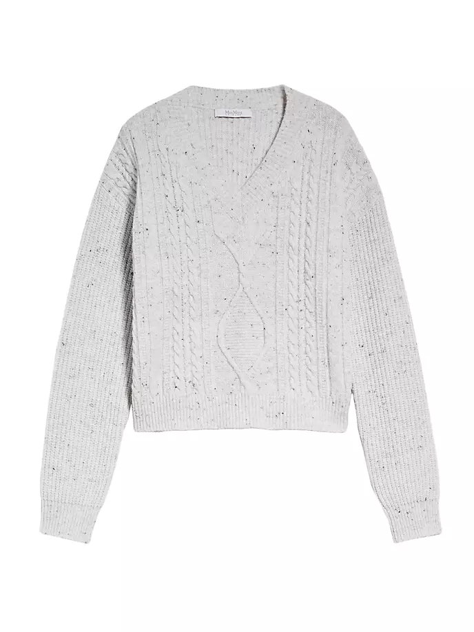 

Свитер косой вязки с крапинками Max Mara Leisure, белый