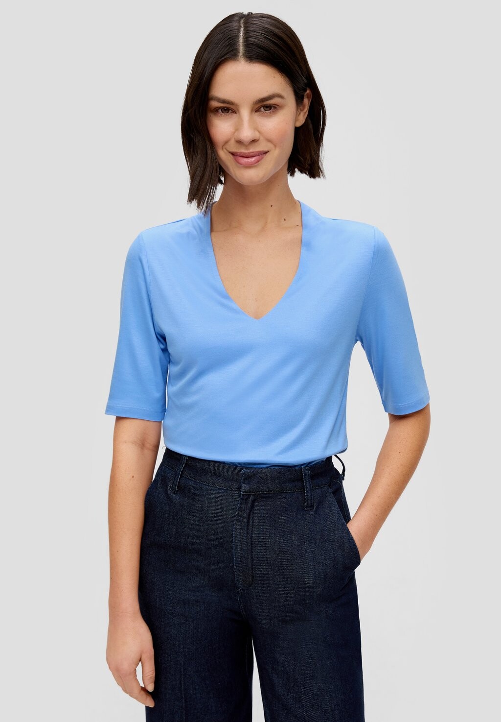 

Футболка базовая s.Oliver BLACK LABEL, цвет himmelblau