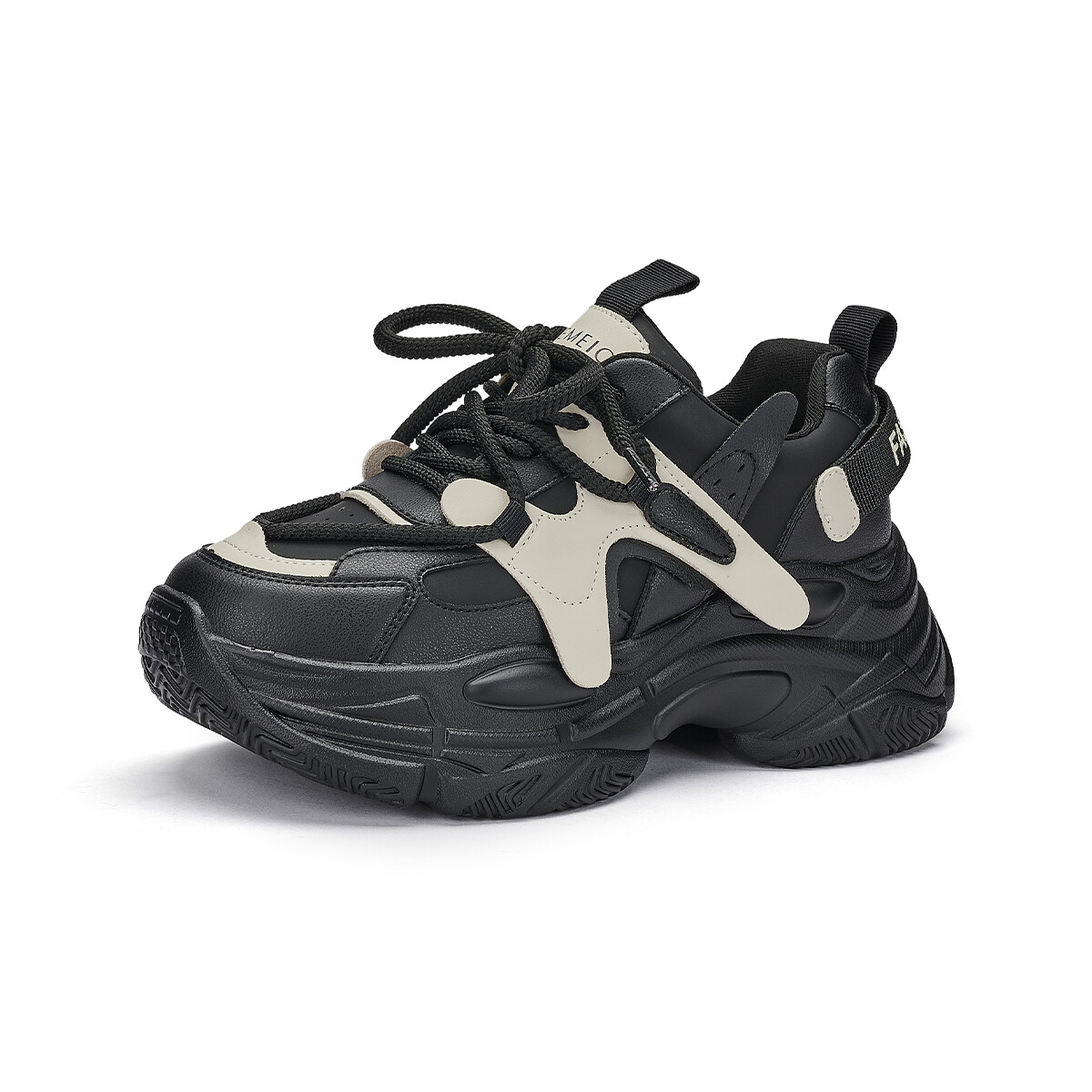 

Кроссовки женские толстые низкие Gemeiq, цвет Black/Beige