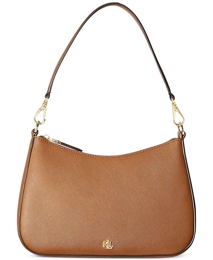 Женская кожаная сумка через плечо Danni среднего размера с перекрестием Lauren Ralph Lauren, коричневый