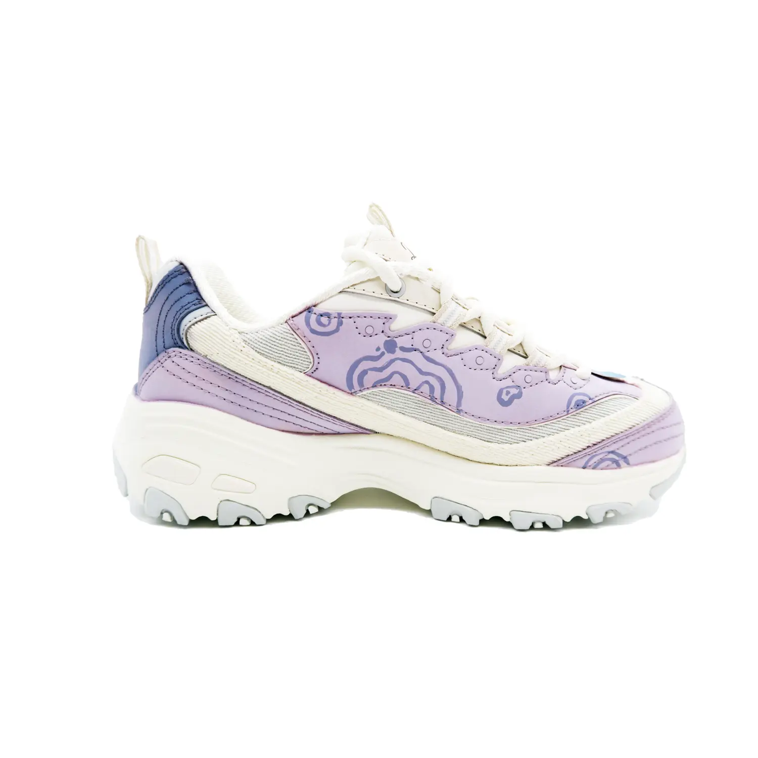 

Кроссовки Skechers D"Lites 1.0 Chunky Sneakers Women's Low-top White/purple/blue, светло-фиолетовый