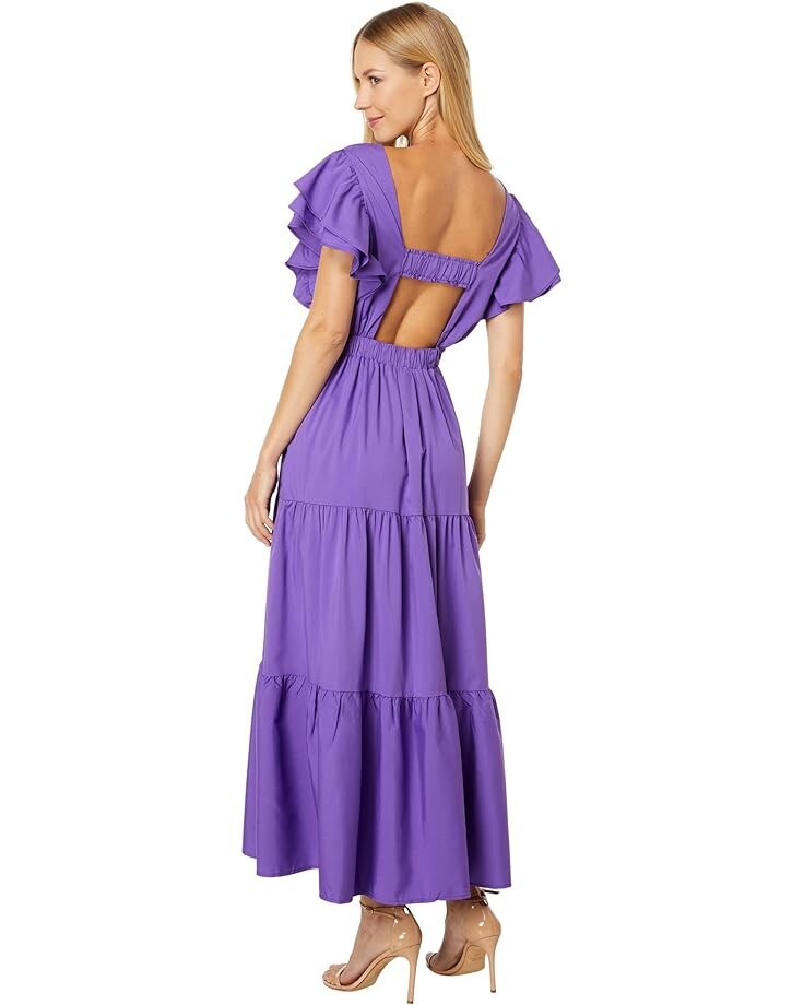 

Платье English Factory Back Cutout with Elastic Detail Midi Dress, фиолетовый