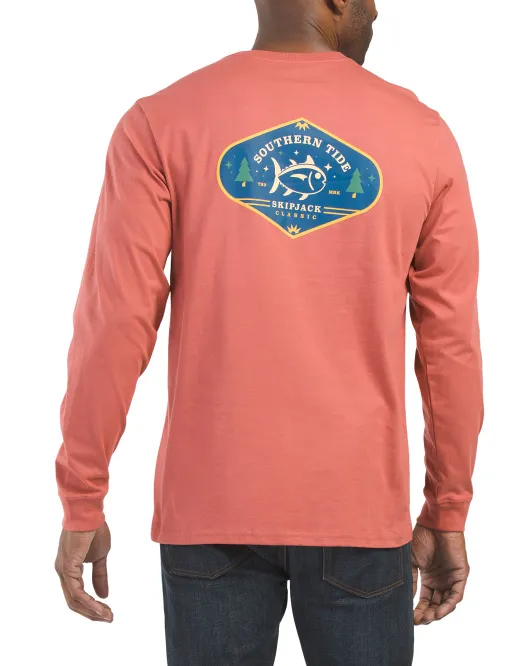 

Классическая футболка Yuletide с длинными рукавами Southern Tide, коралловый