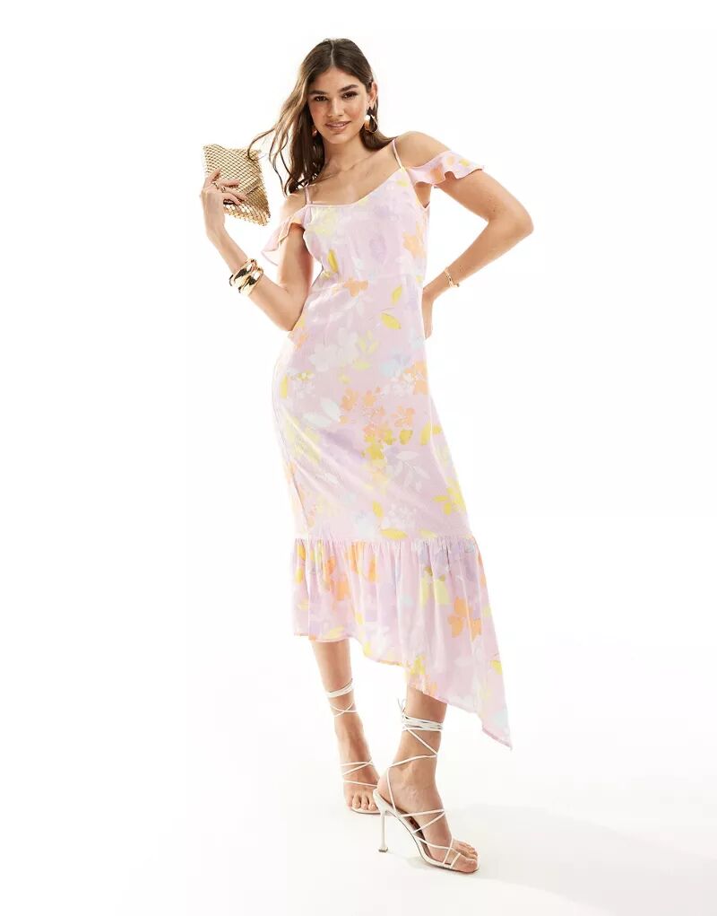 Платье макси с бретельками Vero Moda с пастельным цветочным принтом