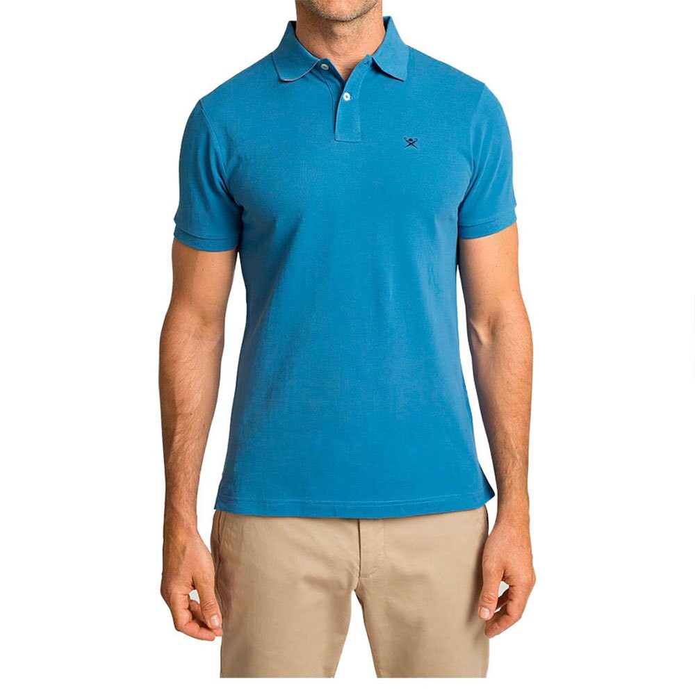 

Поло с коротким рукавом Hackett Slim Fit Logo, синий
