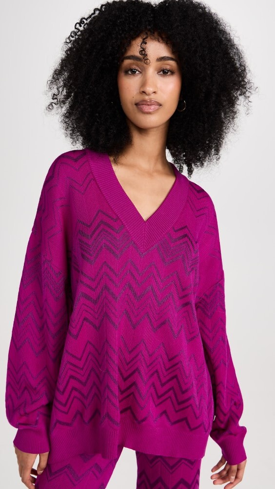 

Свитер Missoni V Neck, фиолетовый