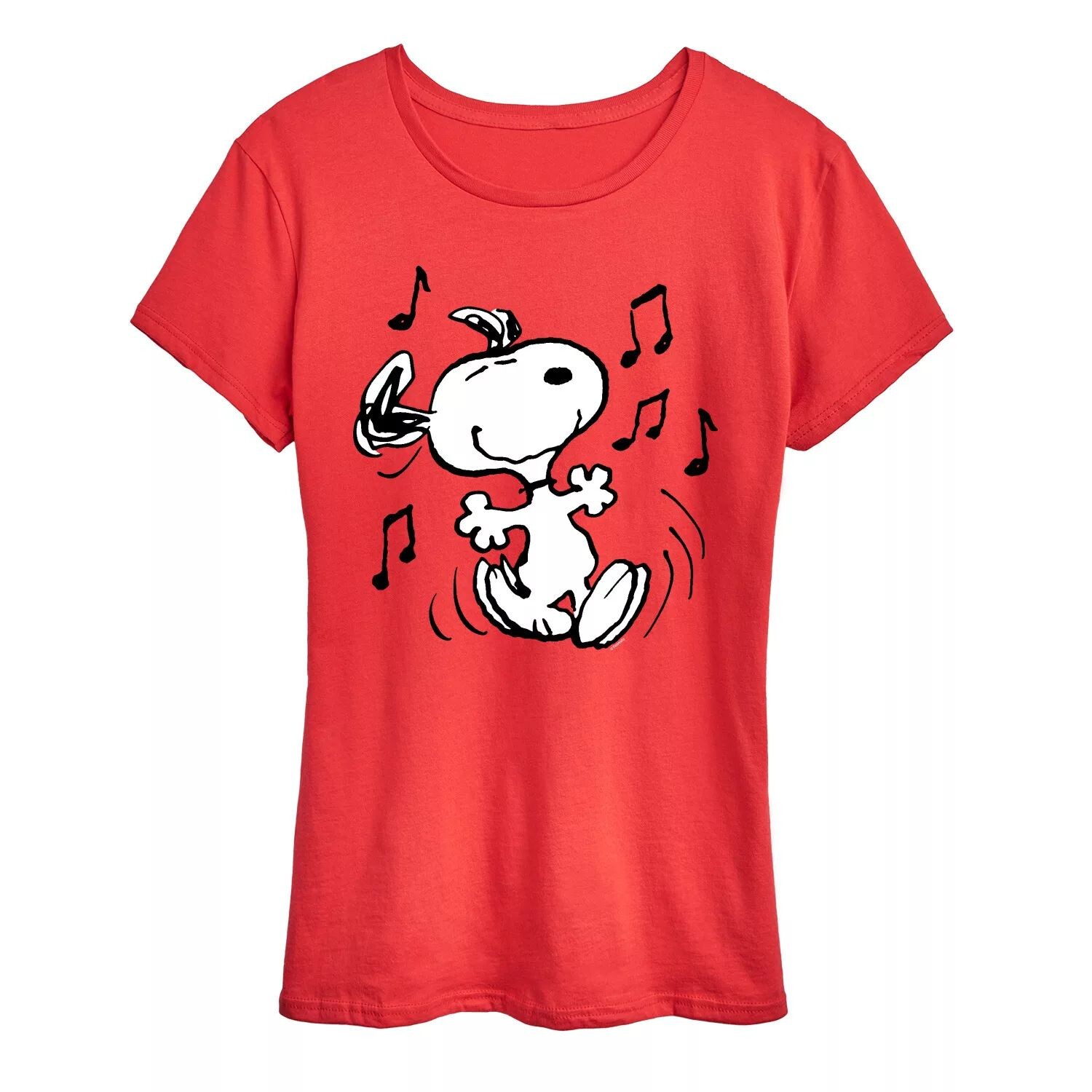 

Женская футболка с рисунком Peanuts Snoopy Dancing Licensed Character, красный