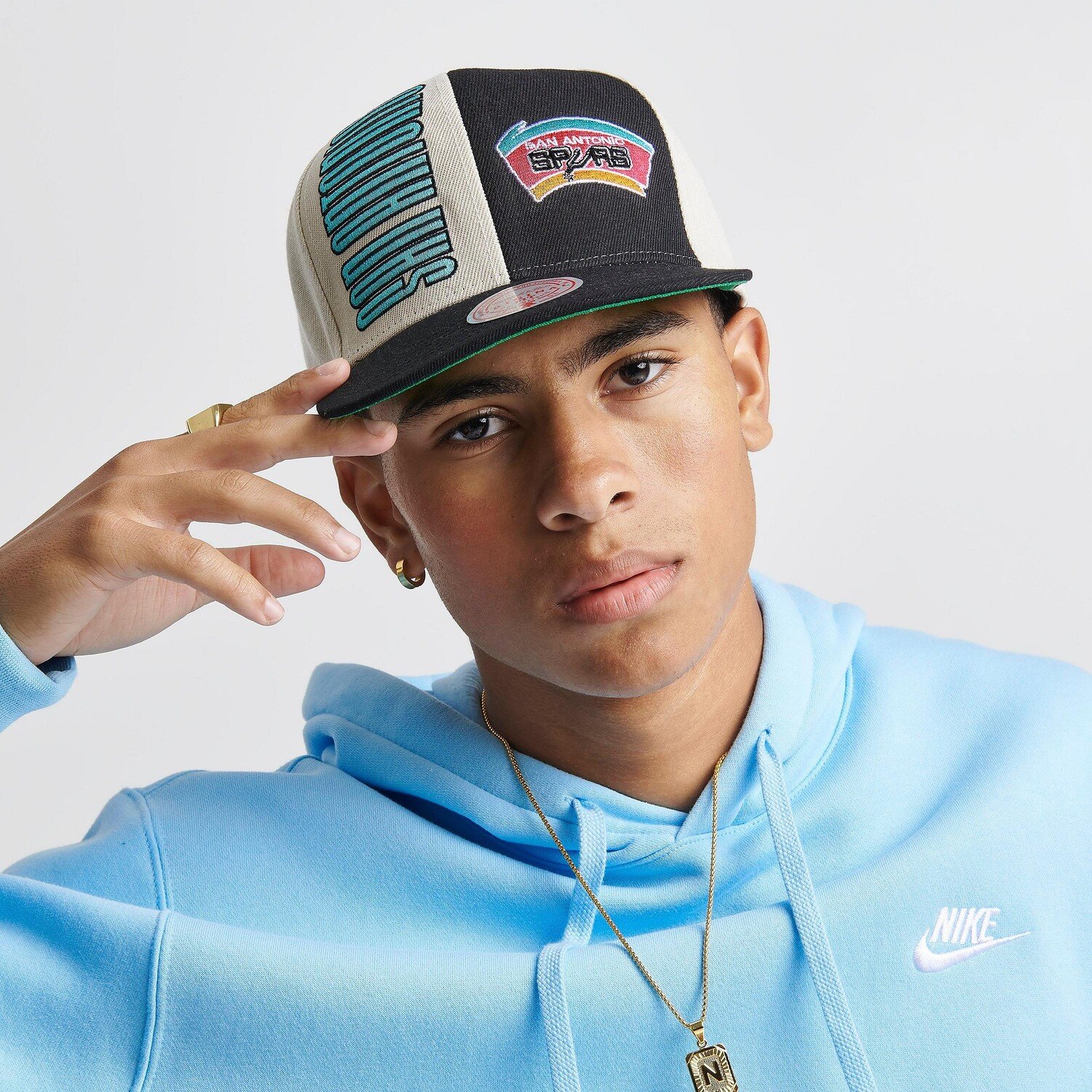 

Кепка Mitchell & Ness San Antonio Spurs НБА с поп-панелью Snapback, черный