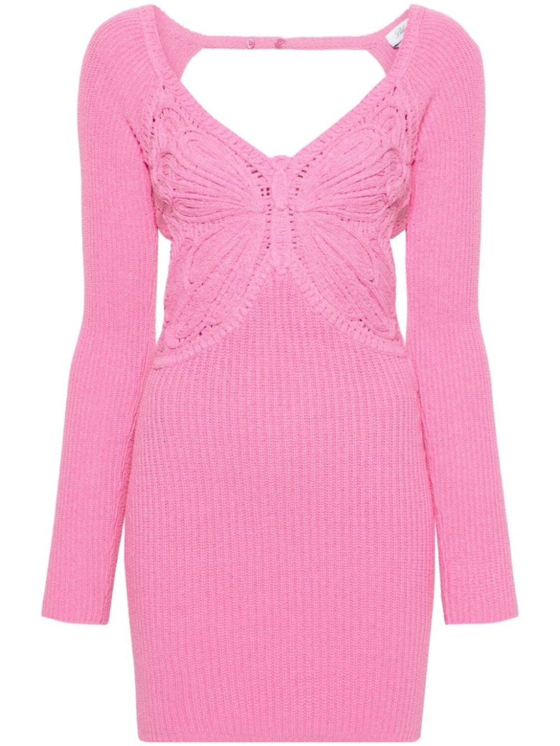 

Трикотажное платье мини с вышивкой Blumarine, розовый