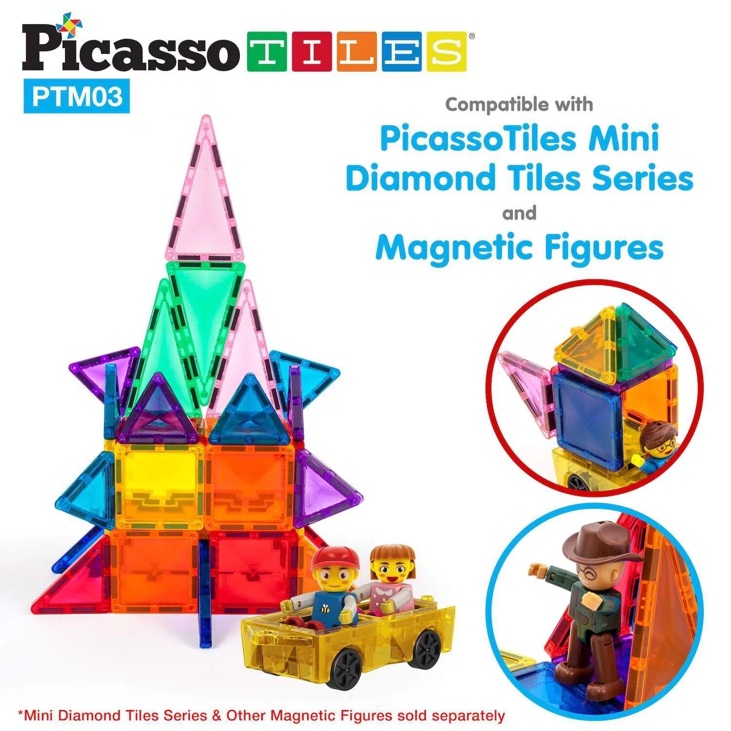 

Набор машинок с магнитным расширением мини-серии с персонажами Picassotiles