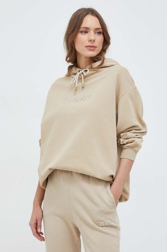 

Хлопковая толстовка Pinko, бежевый
