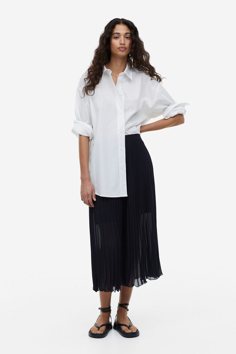 

Плиссированная шифоновая юбка H&M, синий