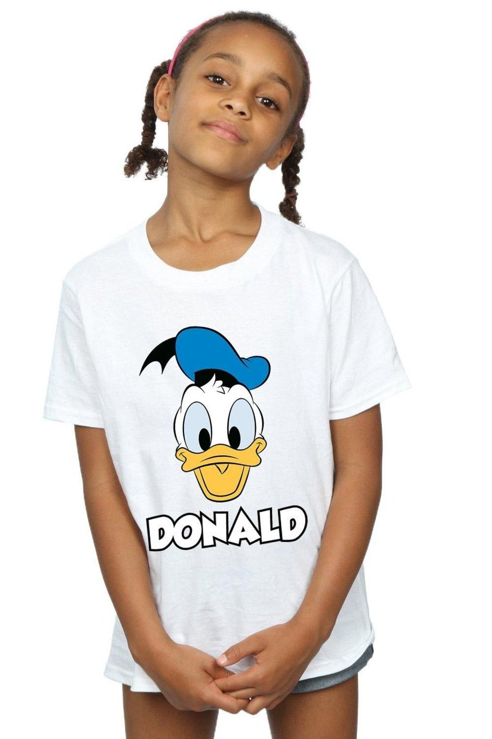 Хлопковая футболка с изображением Дональда Дака Disney, белый брошь металлическая с изображением дональда дака брошь в виде мыши с эмалированным покрытием рюкзак из акрила
