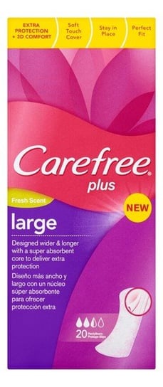 Гигиенические прокладки Plus Large, Fresh Scent, 20 штук Carefree ежедневные салфетки carefree plus large fresh ароматизированные 20 шт