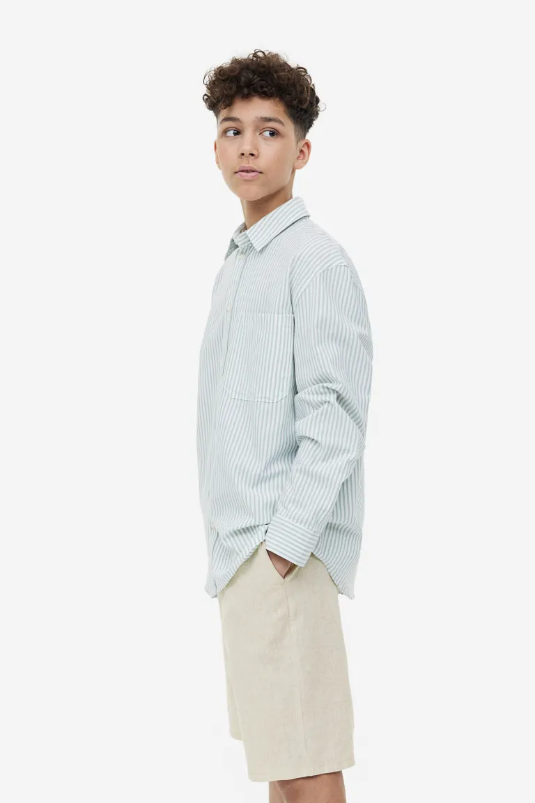 

Шорты из смесового льна H&M, бежевый