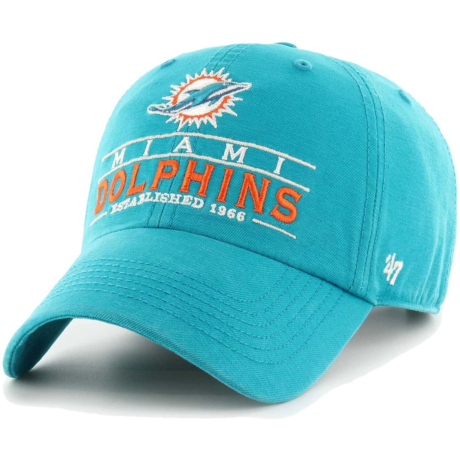 

Мужская регулируемая кепка Aqua Miami Dolphins Vernon Clean Up '47