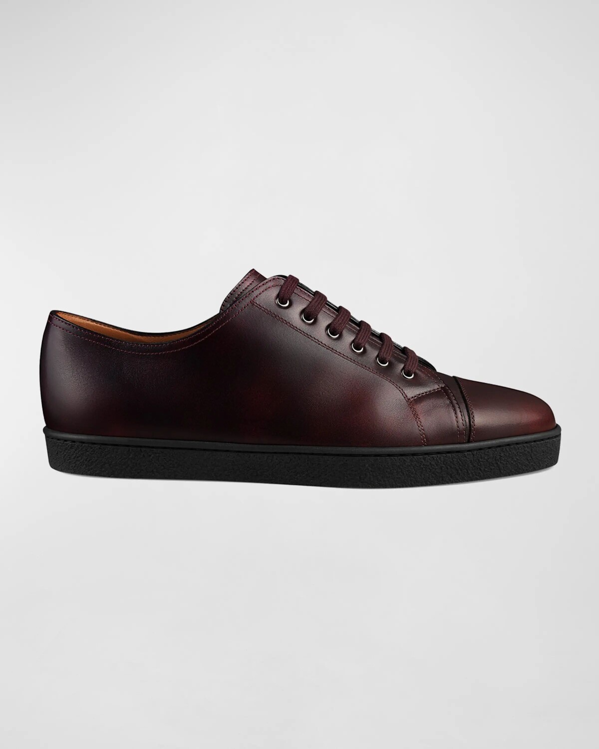 

Мужские низкие кеды из полированной кожи John Lobb, цвет Plum