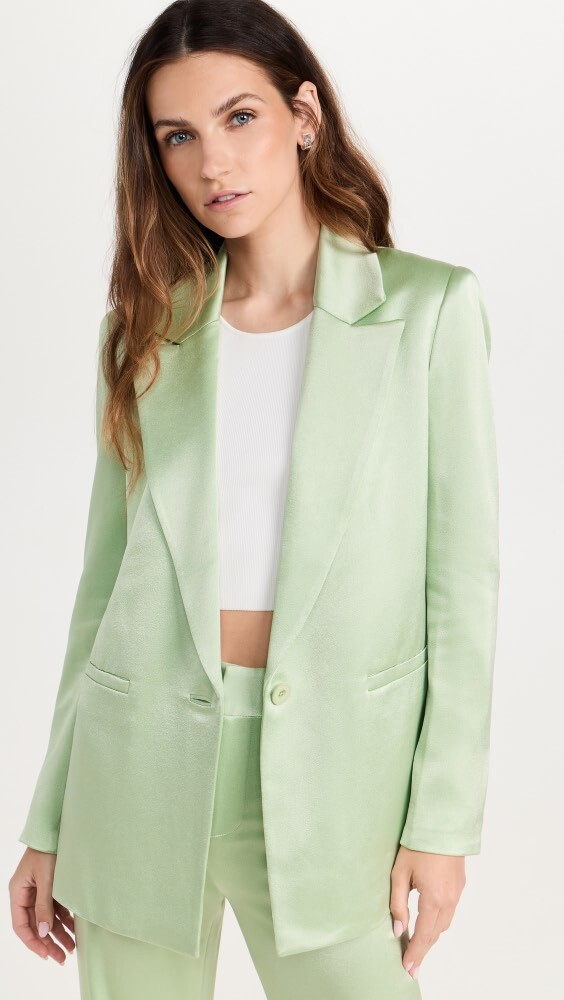 

Блейзер alice + olivia Denny Notch Collar Boyfriend, зеленый