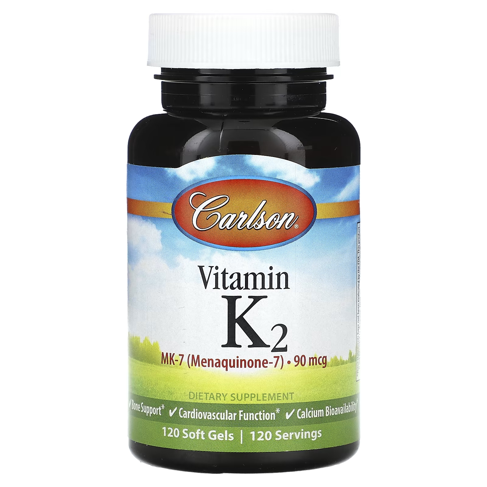 Витамин K2 Carlson 90 мкг, 120 мягких таблеток
