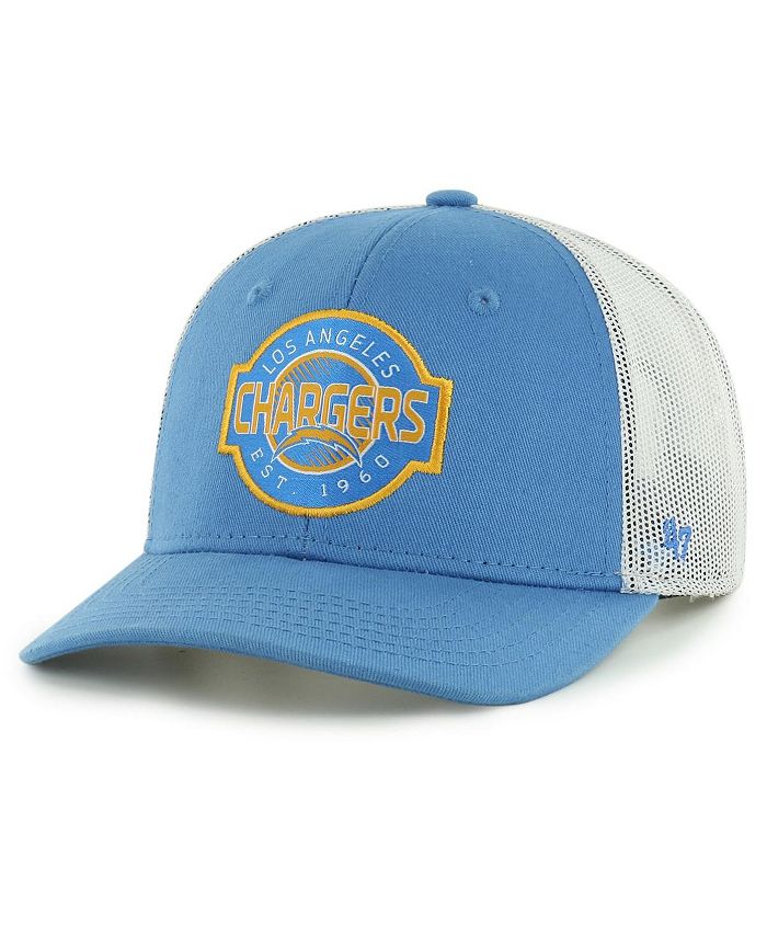 Регулируемая кепка дальнобойщика Los Angeles Chargers Scramble для мальчиков и девочек пудрово-синего и белого цвета '47 Brand, синий