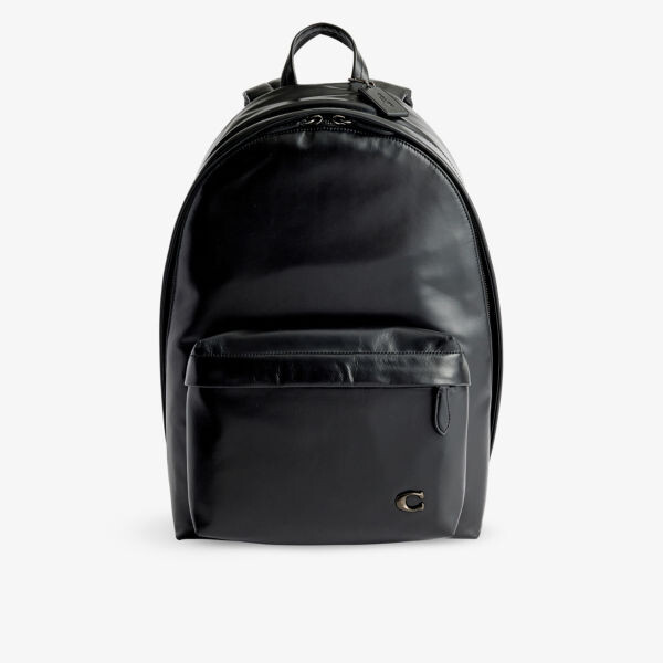 

Кожаный рюкзак с фирменной табличкой Coach, черный