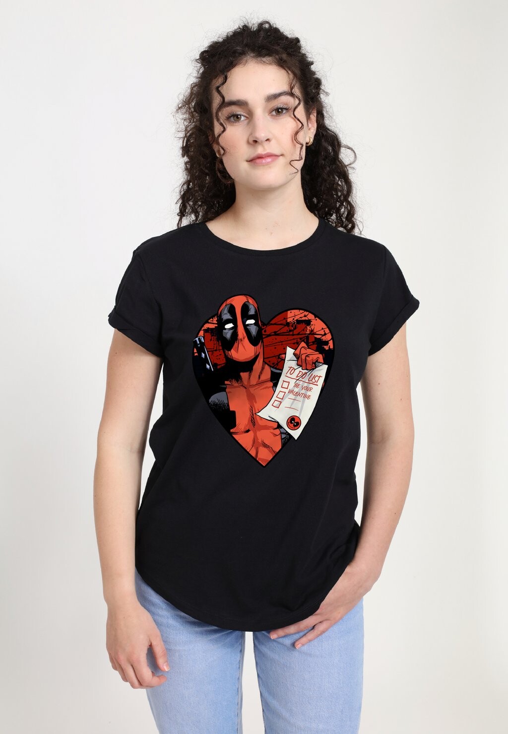 

футболка с принтом Valentine'S Day Deadpool List Marvel, черный