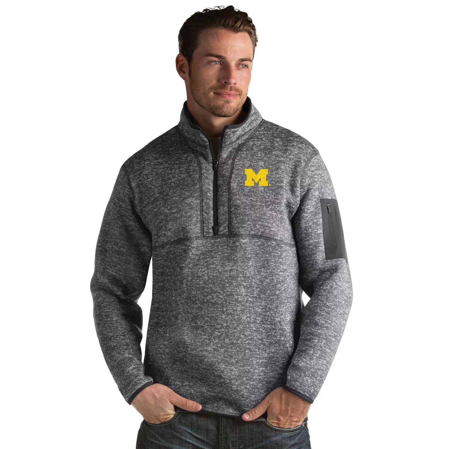 цена Мужской пуловер Michigan Wolverines Fortune Antigua