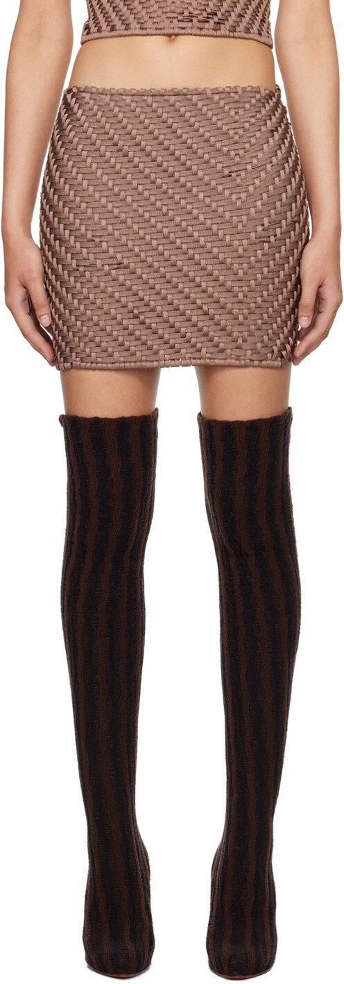 

Эксклюзивная юбка SSENSE Taupe Weavewave Soil Isa Boulder