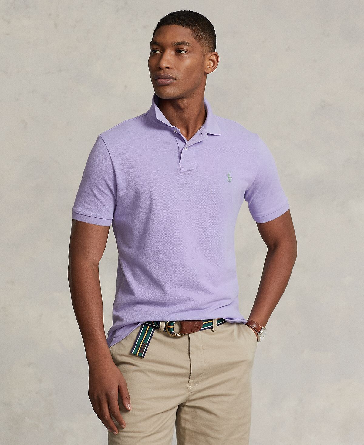 

Мужская рубашка-поло классического кроя в сетку Polo Ralph Lauren