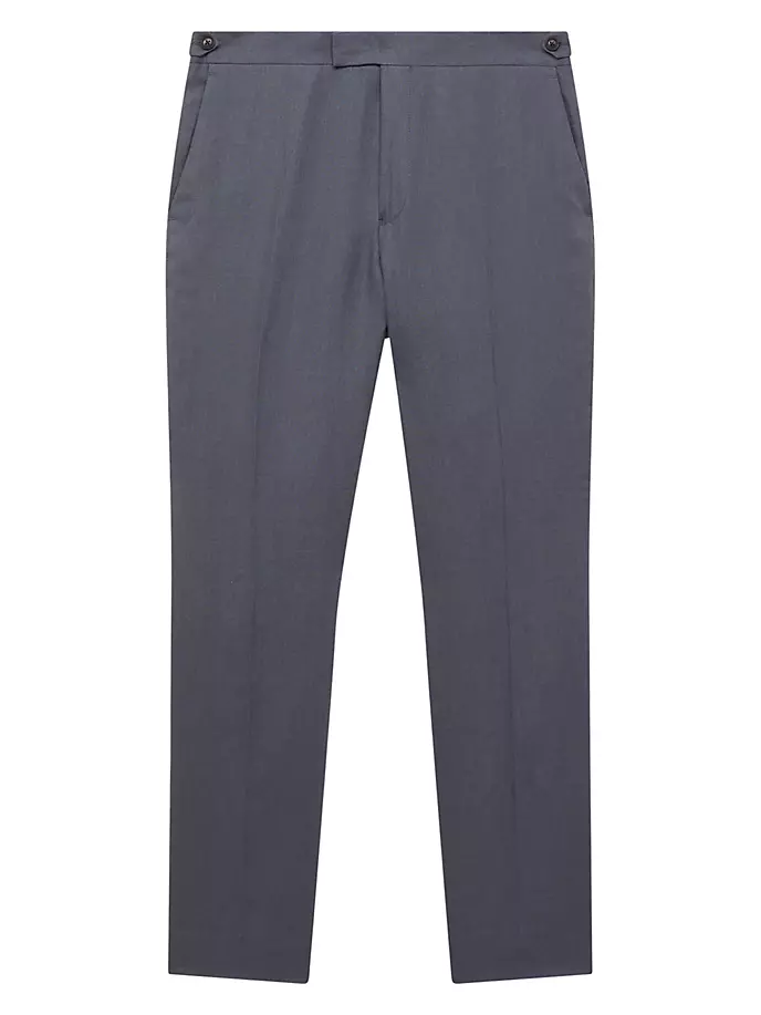 

Льняные брюки Kin со складками спереди Reiss, синий