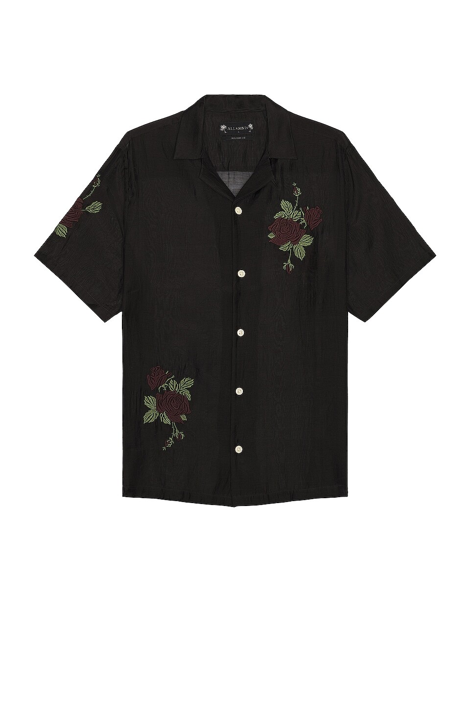 

Рубашка ALLSAINTS Wildrose Short Sleeve, цвет Jet Black