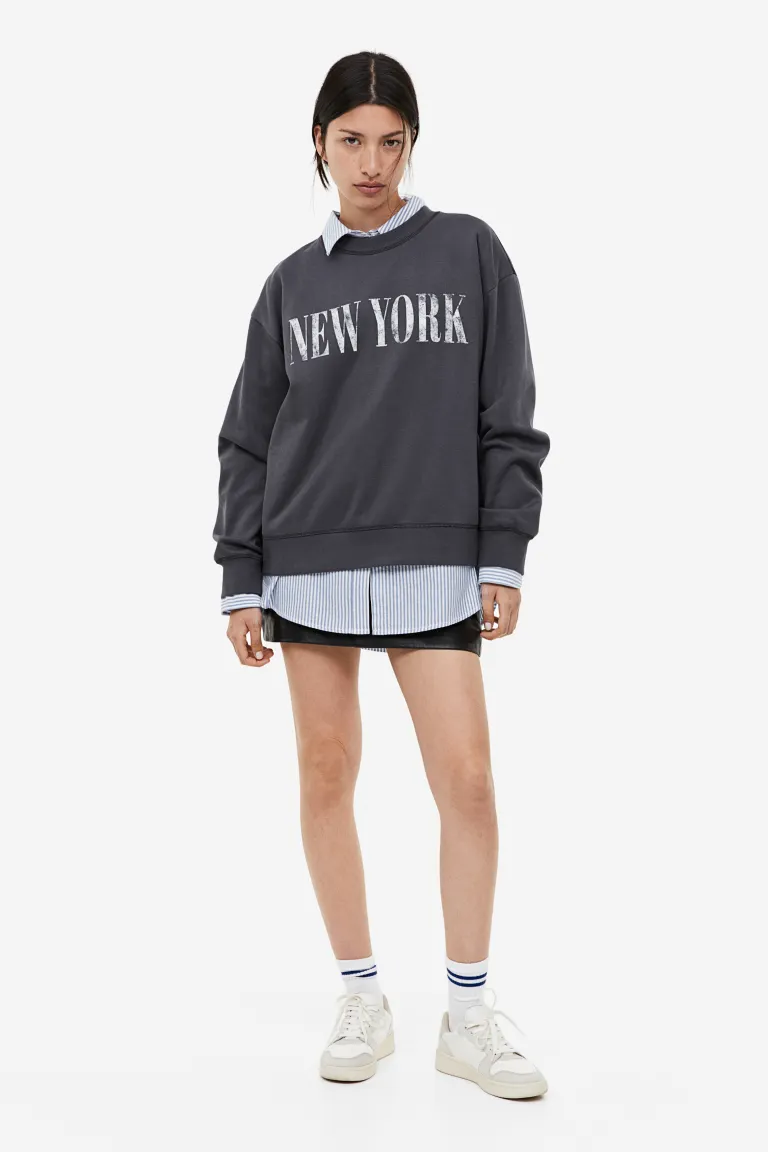 

Толстовка с принтом H&M, серый