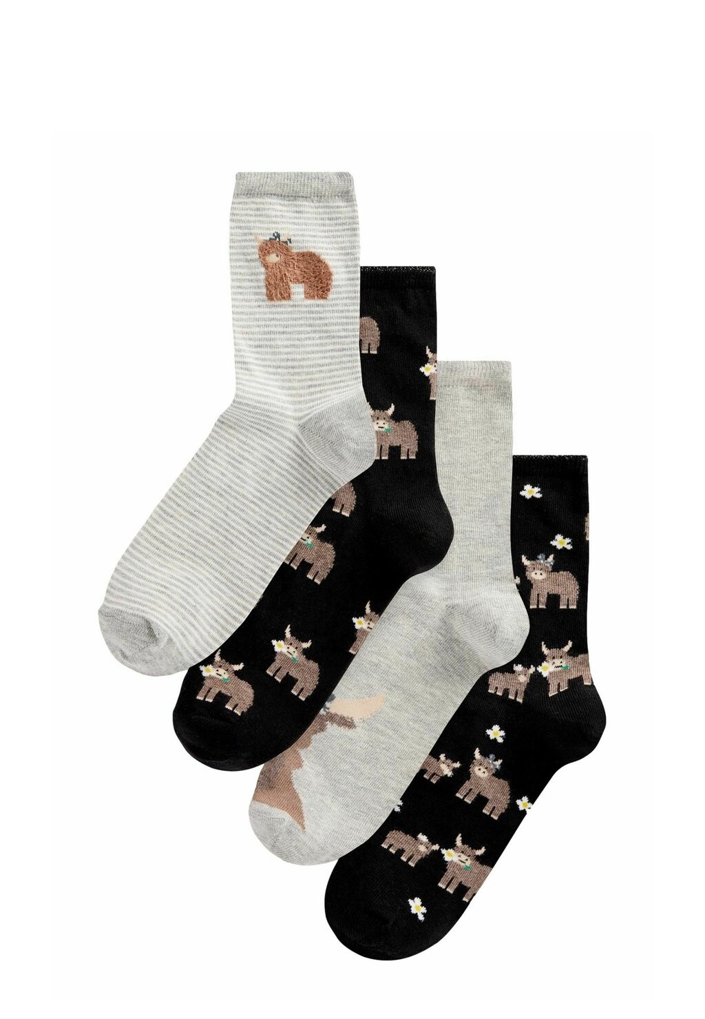 

Носки HAMISH THE HIGHLAND COW ANKLE 4 PACK Next, черный