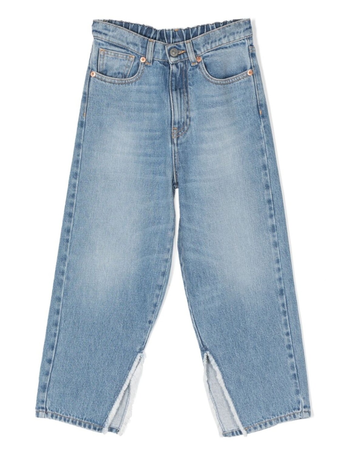 

MM6 Maison Margiela Kids широкие джинсы с прорезями, синий
