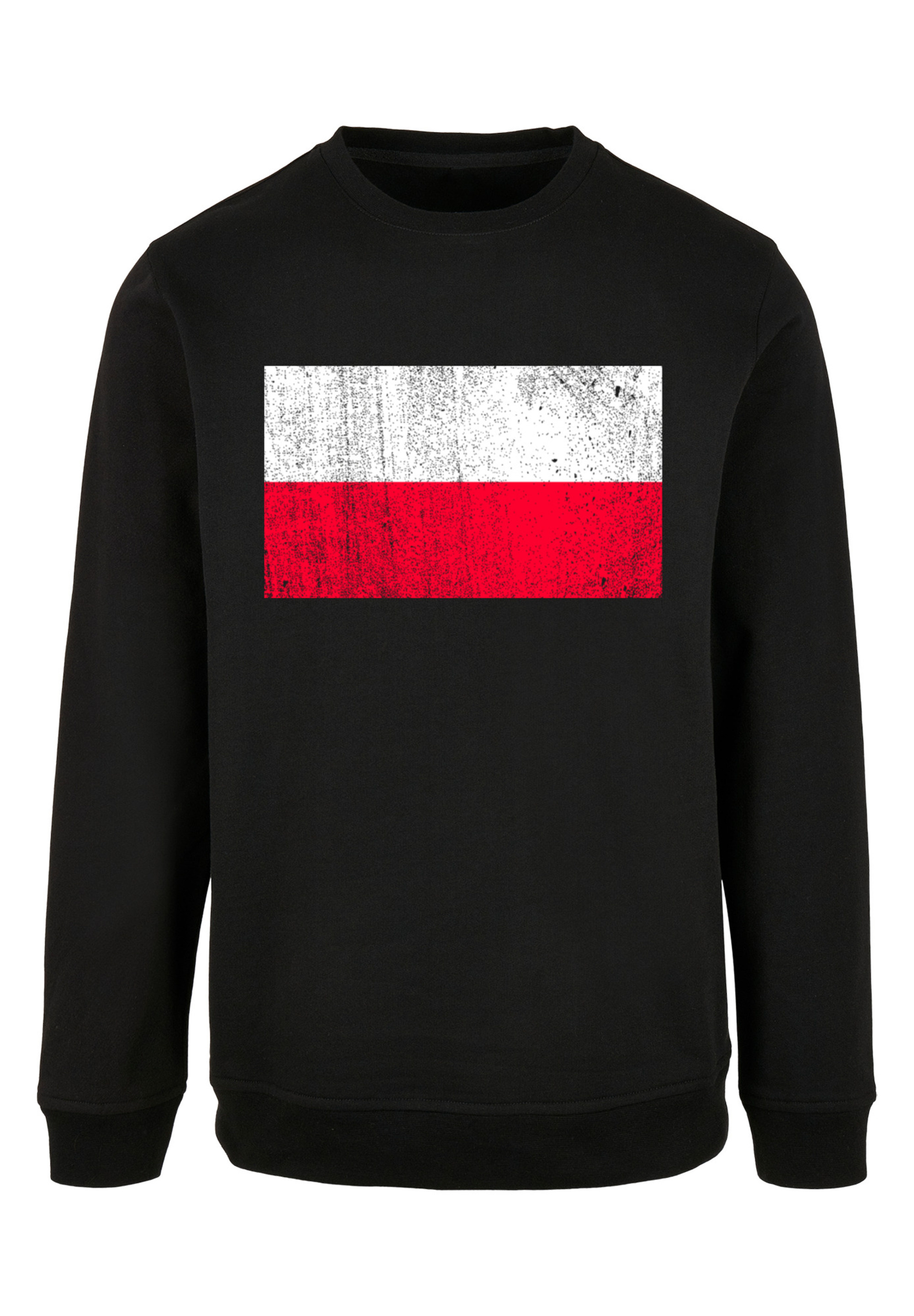 Пуловер F4NT4STIC Sweatshirt Poland Polen Flagge distressed, черный