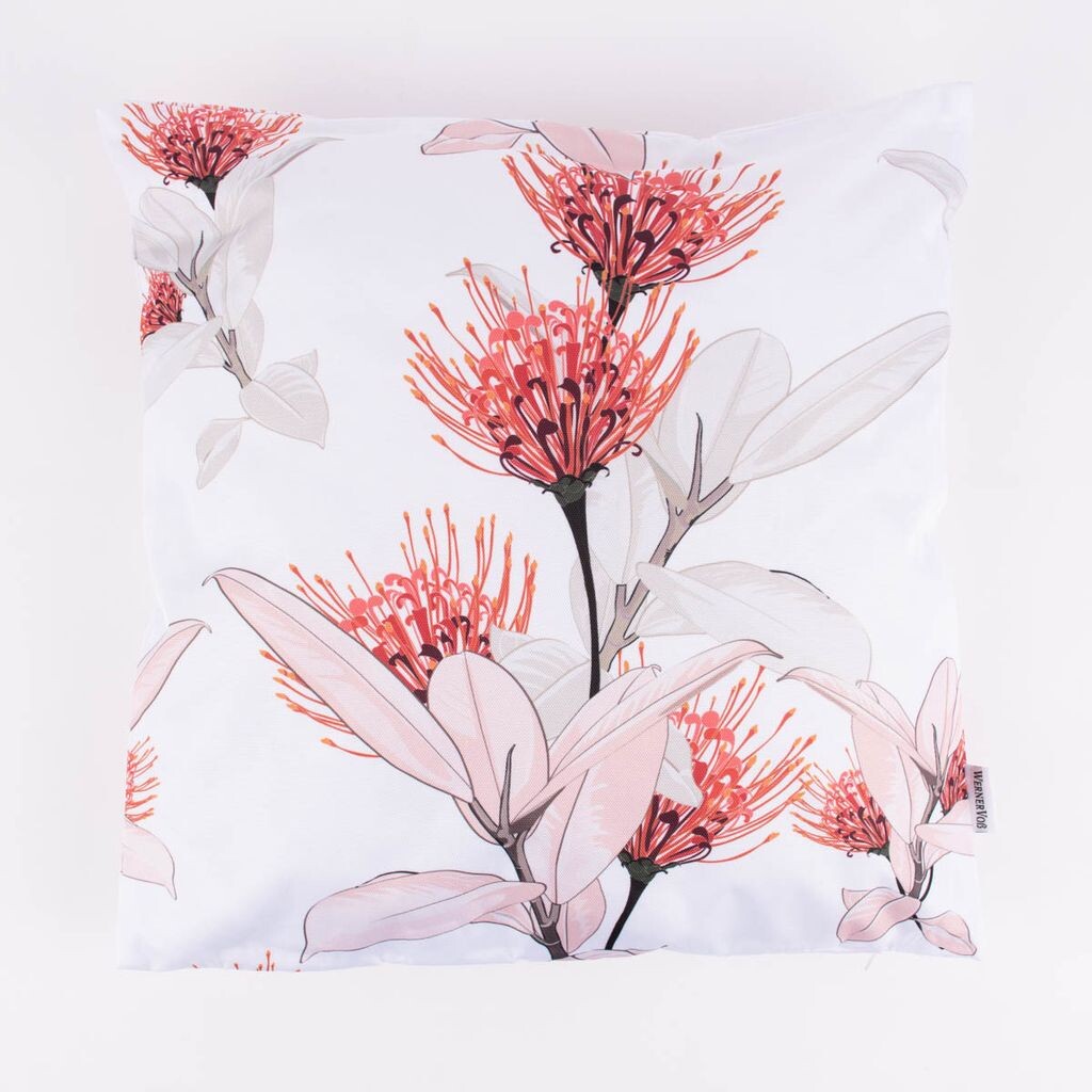

Уличная подушка Protea flowers белый розовый оранжевый старый зеленый 45х45см Werner Voß