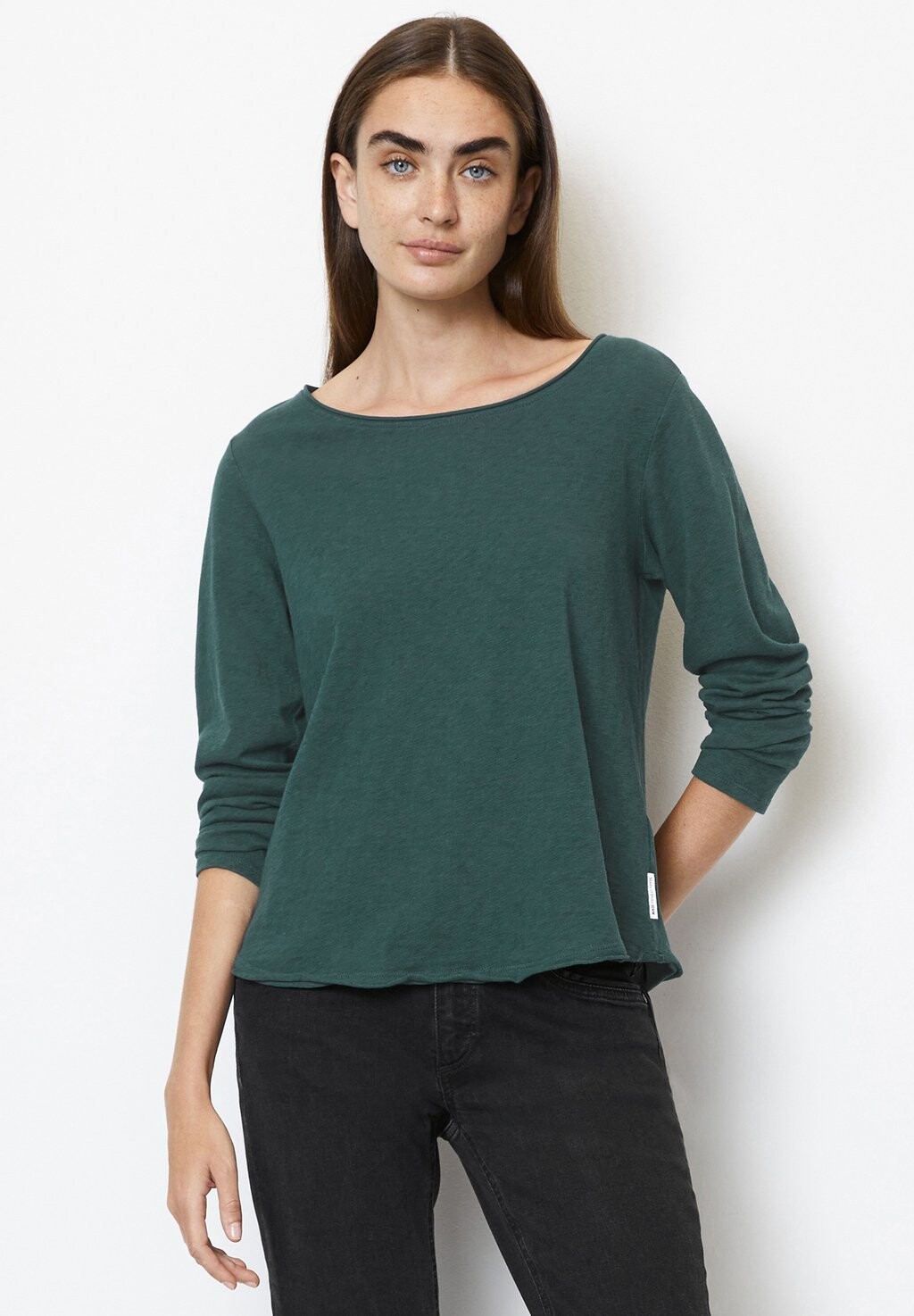 

Топ с длинными рукавами Marc O'Polo DENIM CREW NECK REGULAR FIT CIRCULARITY, темно-бирюзовый