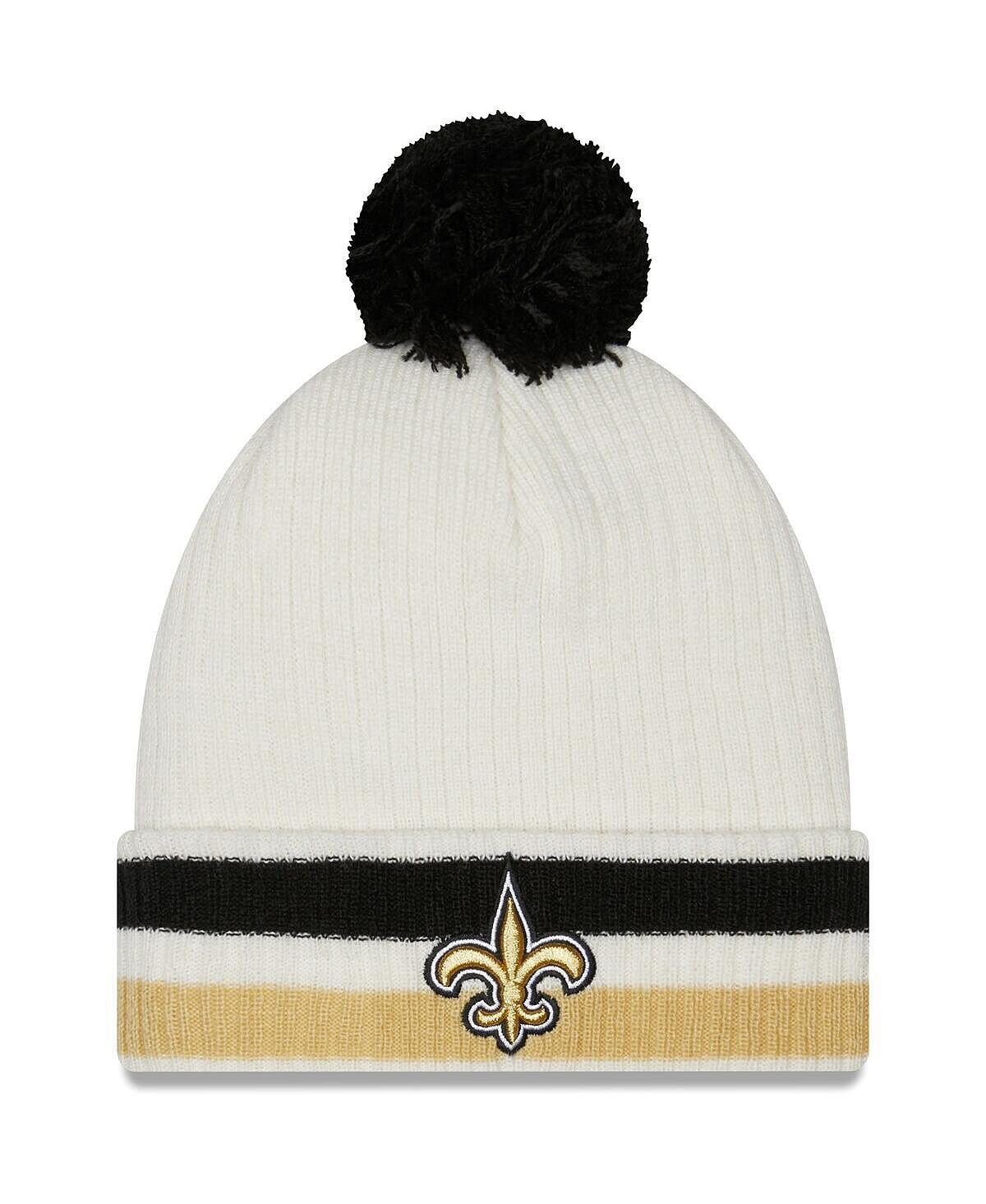 

Мужская белая вязаная шапка New Orleans Saints с манжетами и помпоном в стиле ретро New Era