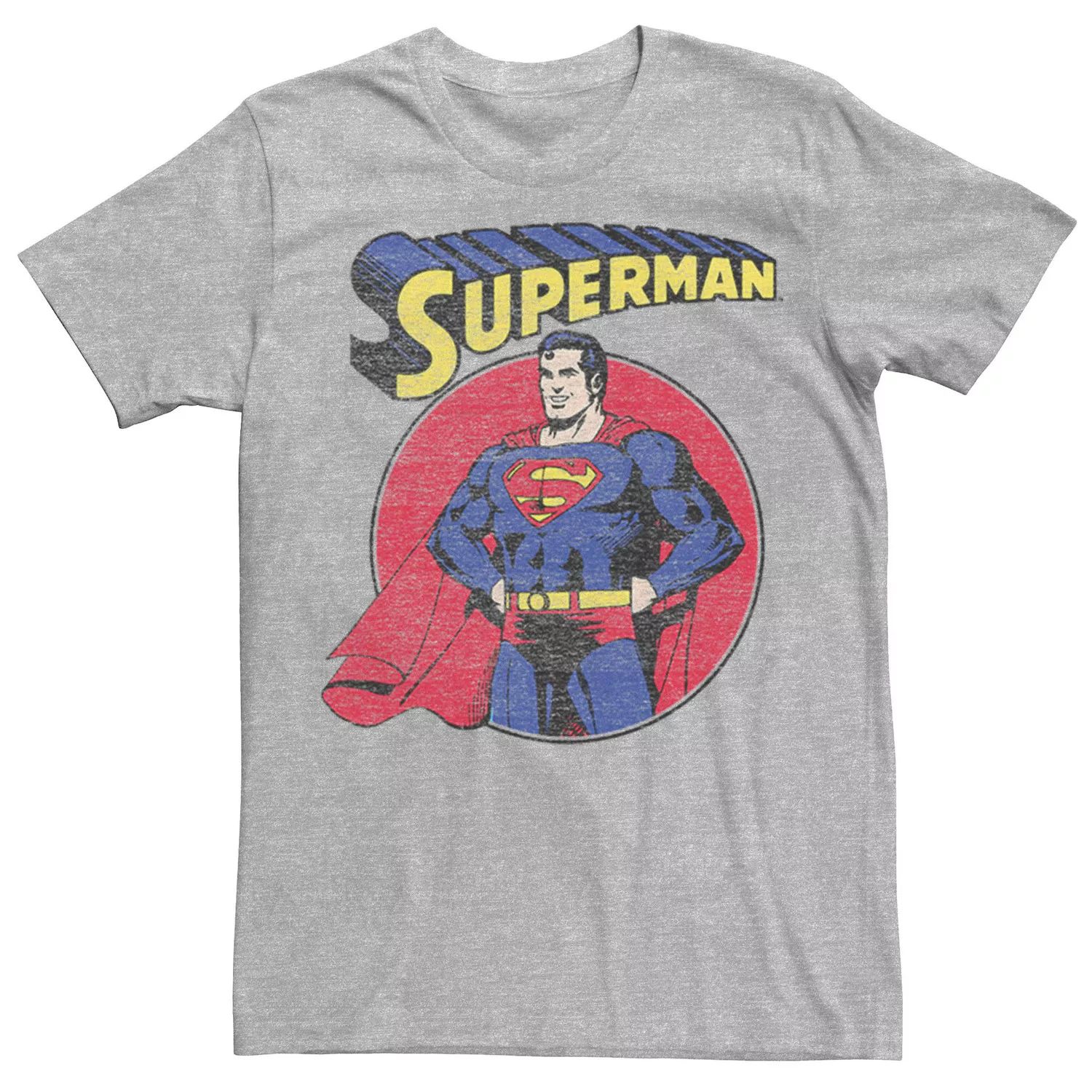 Мужская классическая футболка с логотипом в форме ретро-круглой формы «Супермен» DC Comics