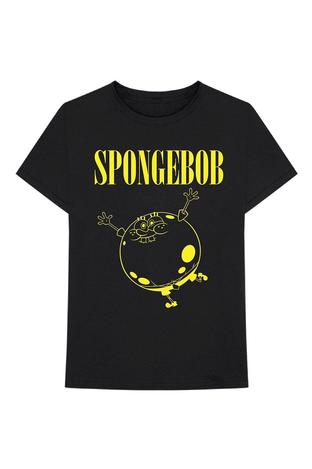 Хлопковая футболка SpongeBob SquarePants, черный губка боб квадратные штаны мультраскраска