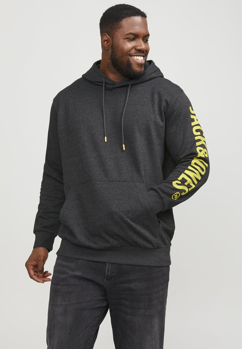 

Худи Plus Size Jack & Jones, цвет dark grey melange