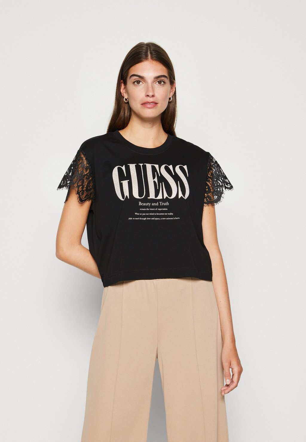 

Футболка с принтом Tee Big Shiny Logo Tee Guess, цвет jet black