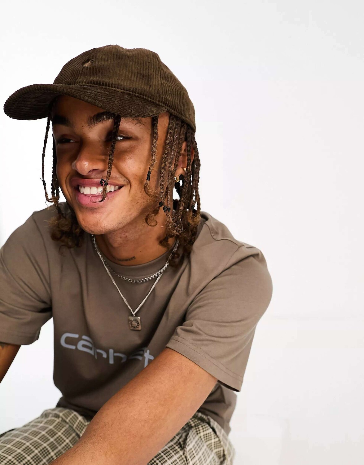 

Коричневая вельветовая кепка Carhartt WIP harlem