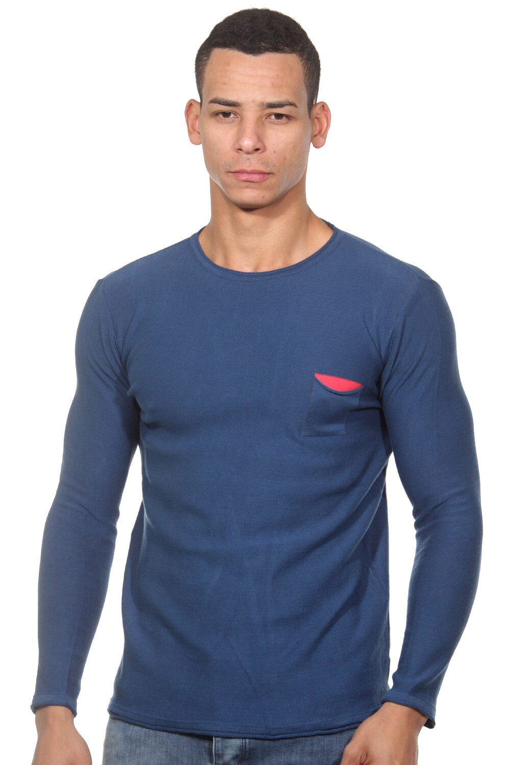 

Пуловер FIOCEO Rundhals slim fit, индиго