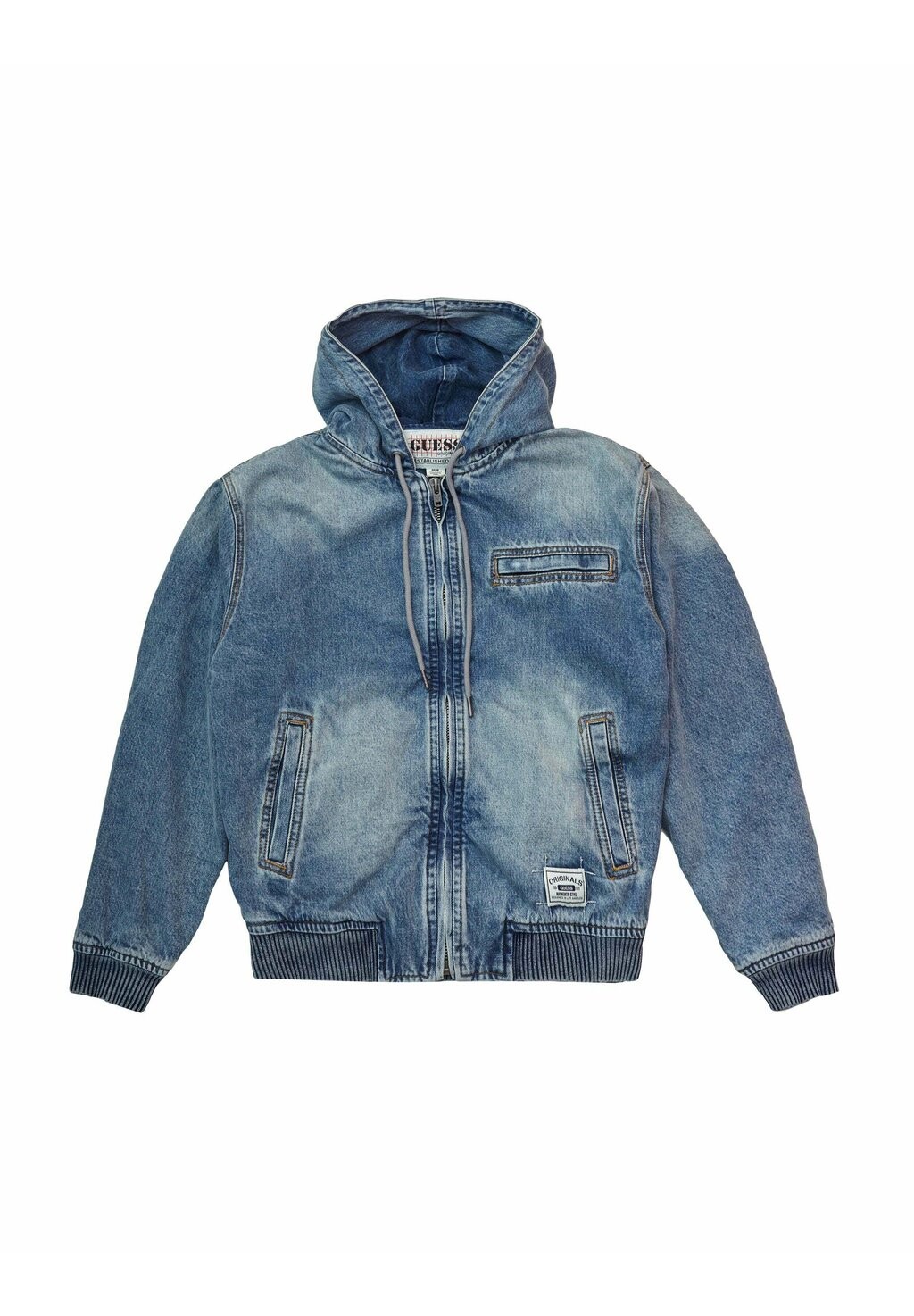 цена Джинсовая куртка WORK HOODIE GO Guess, цвет denim