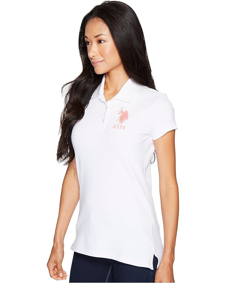 

Поло U.S. POLO ASSN. Neon Logos Short Sleeve Polo Shirt, белый