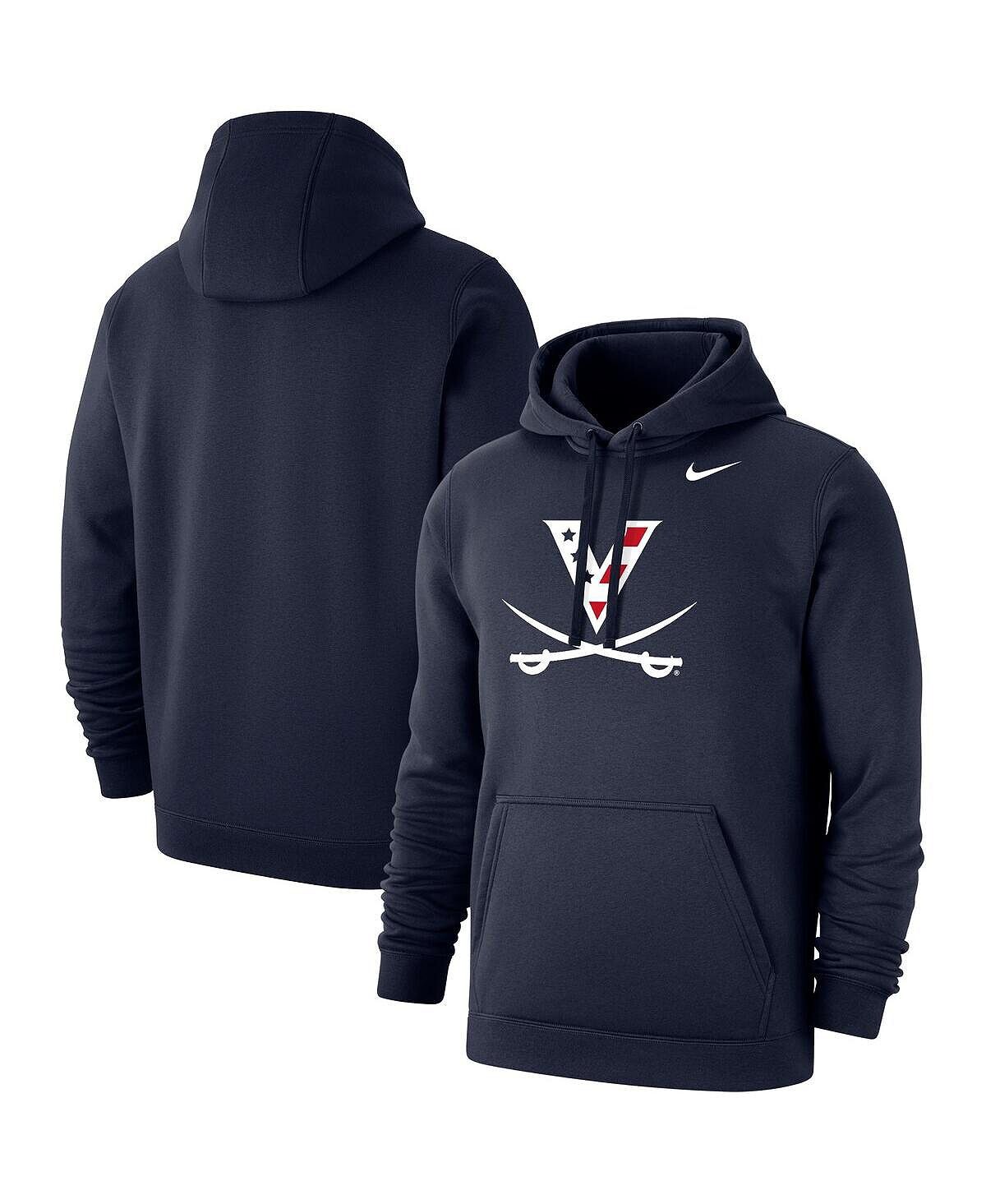 

Мужской темно-синий флисовый пуловер с капюшоном Virginia Cavaliers Red, White & Hoo Club Nike